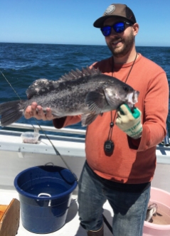 Angler with black rockfish
